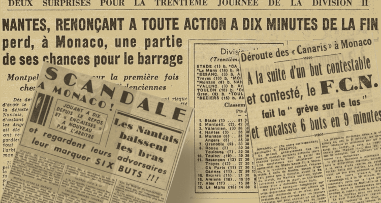 Monaco-FCN 1952 : la grève du jeu